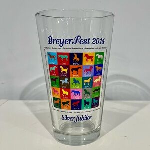 Breyerfest 2014 Silver Jubilee 6" Limited Edition Collectible Glass Cup Breyer